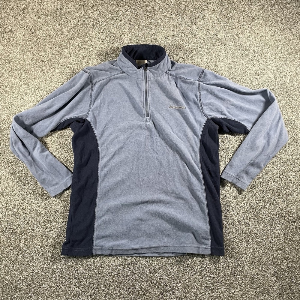 Columbia Quarter Zip Fleece Pullover Gray Blue Long Sleeve Women’s Medium